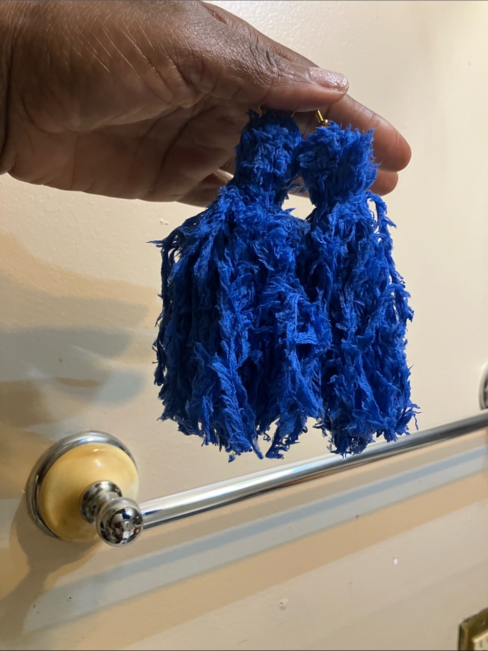 Bold Royal Blue Fringe Tassel Earrings